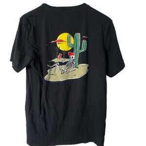 Taco Tuesday Shirt Mens Large Black Cactus Skeleton Desert Graphic Tee Cotton